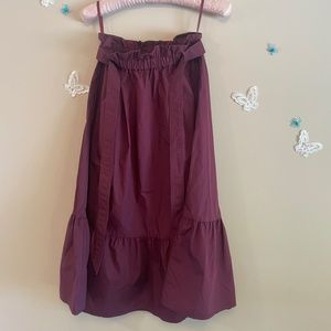 Uniqlo Deep Red Midi Tie Skirt